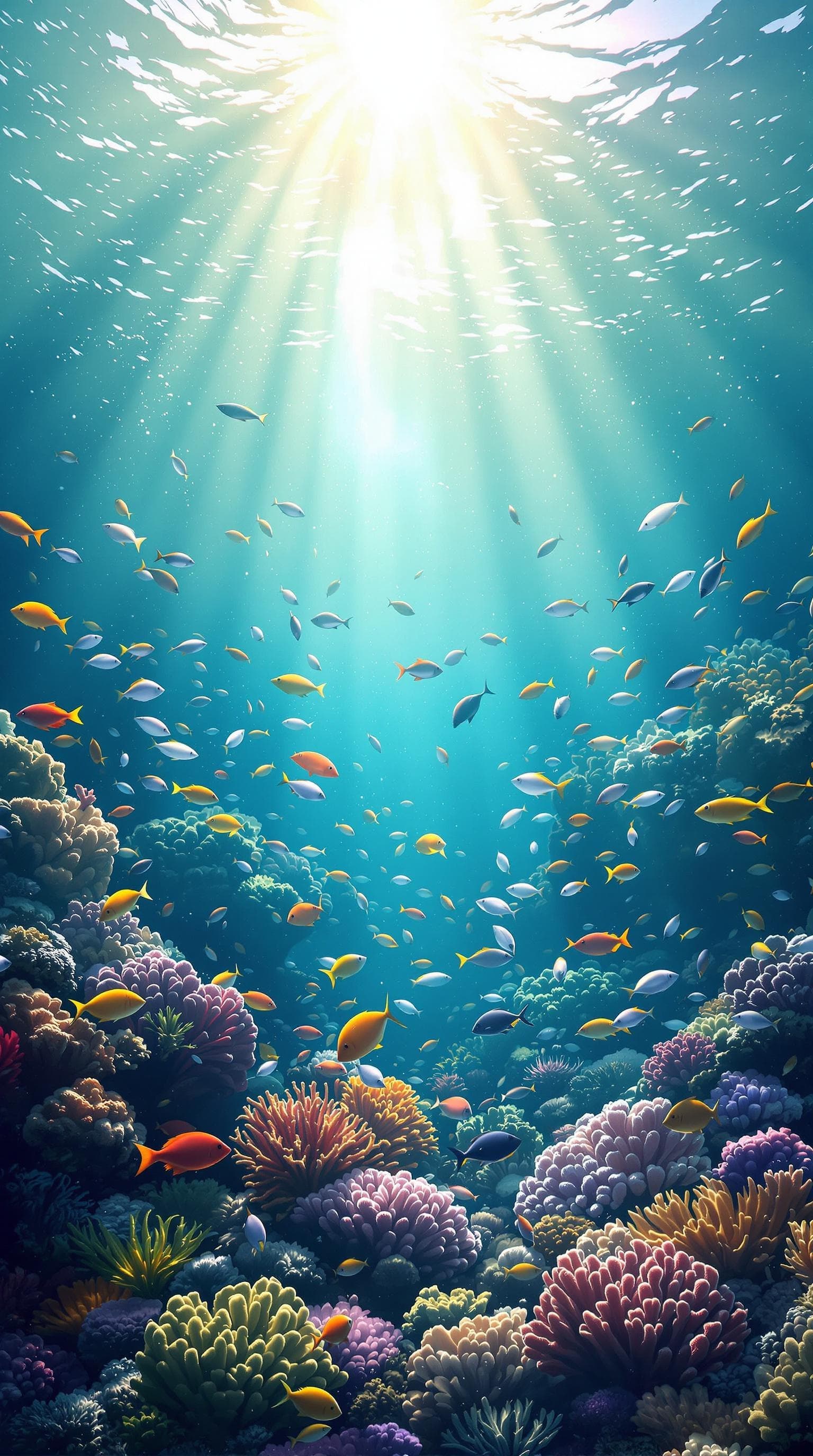 Vibrant Underwater Coral Scene